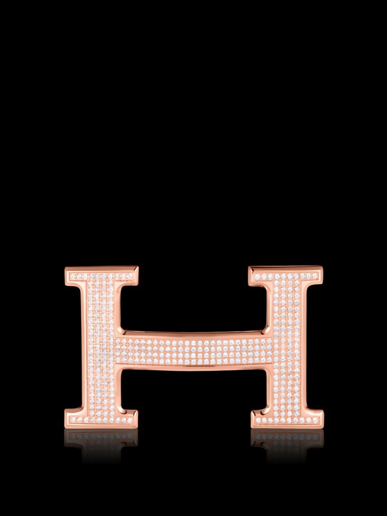 Hermes Guillochee H Initial 32MM Belt Buckle
